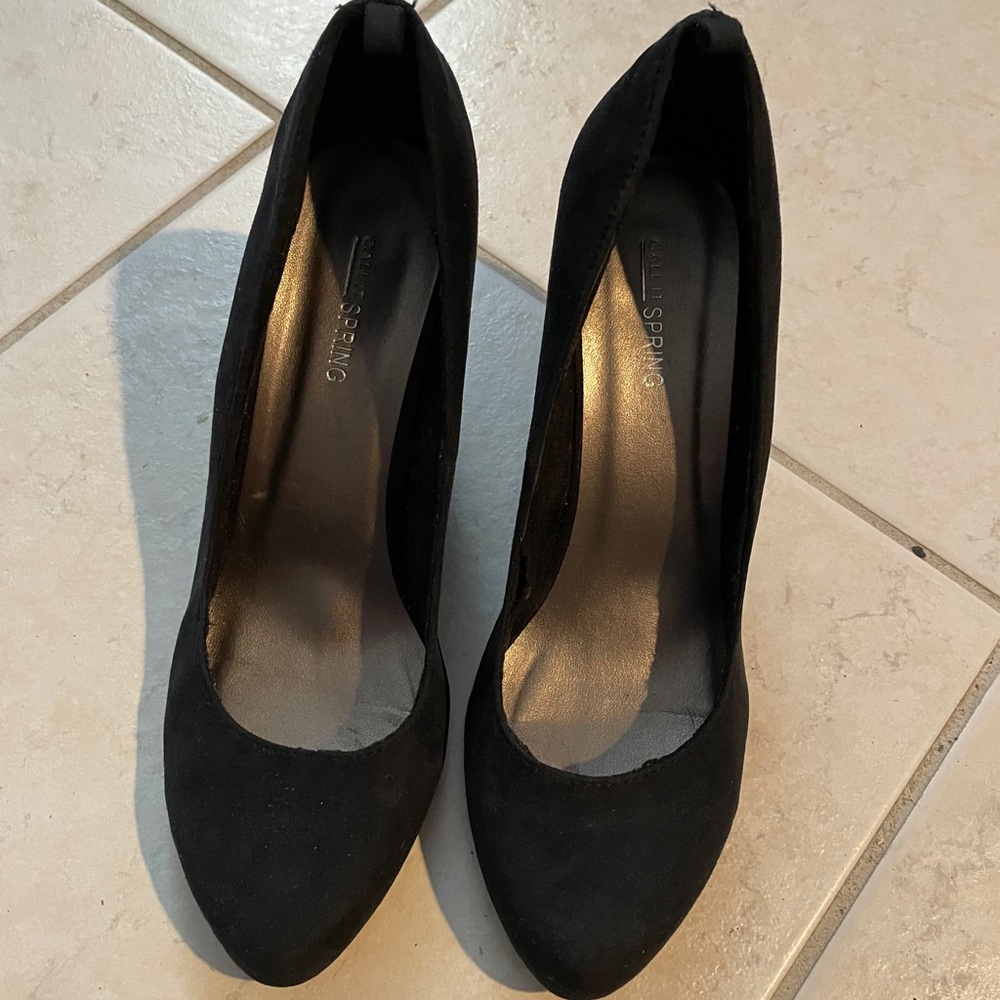 Black Suede Wedge Shoes Call it Spring